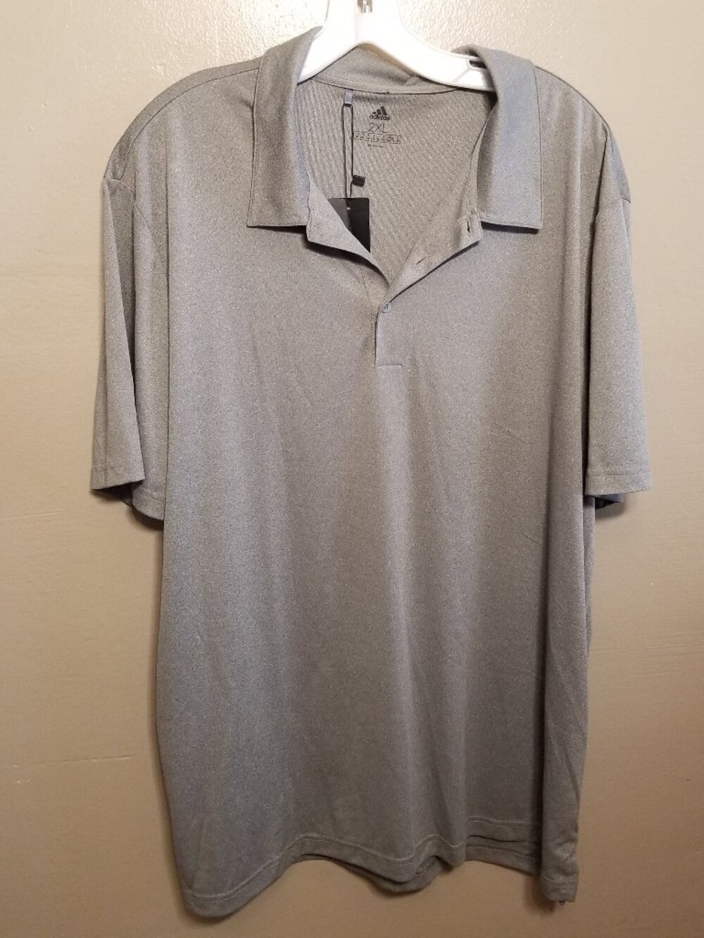 NEW Adidas Golf Short Sleeve Polo, Gray, Men's 2XL